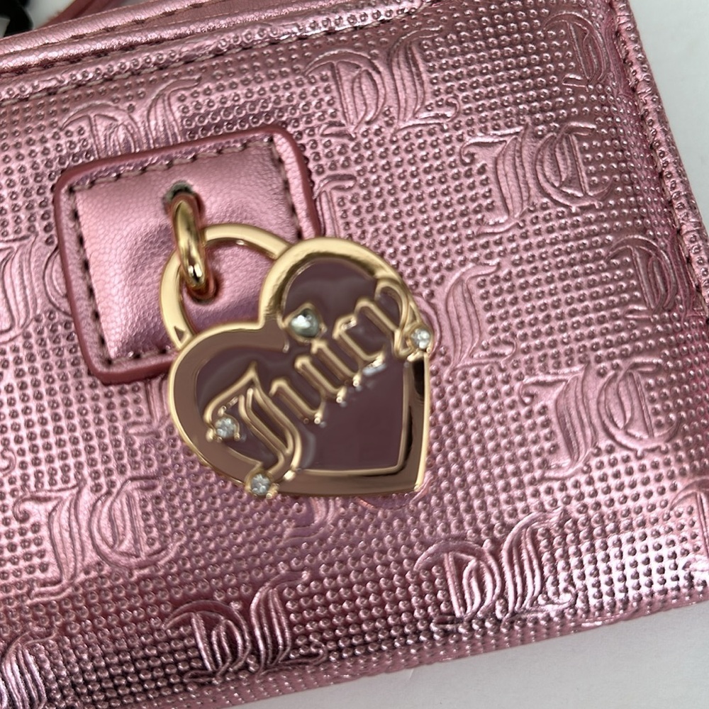 New Juicy Couture metallic blush wallet with pull out card case - Picture 14 of 16